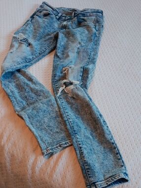 Aeropostale Acid Wash Light Blue Skinny Jeans Size 28